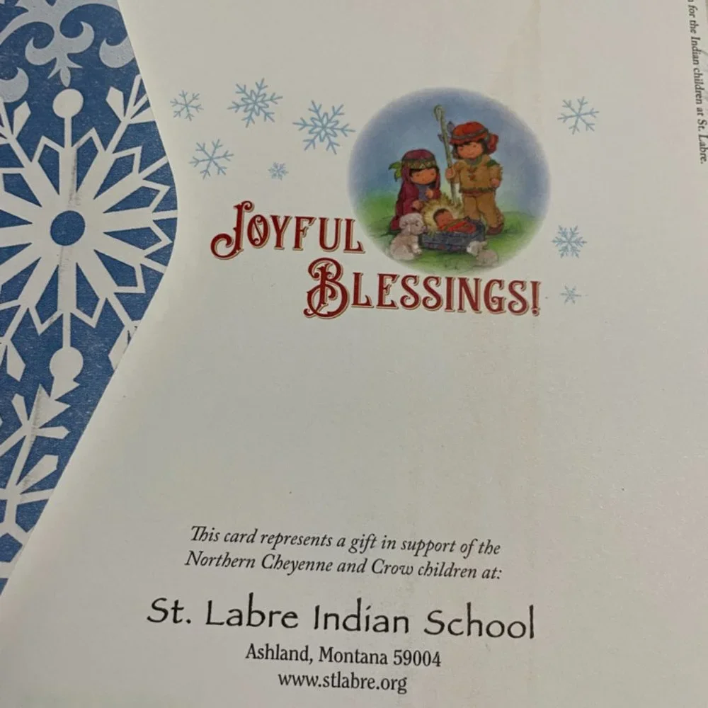 5 JOYFUL Blessings Religious themed Holiday cards by St. Labre Indian School